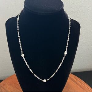 Judith Ripka Sterling Silver 100-facet Diamonique 18” Necklace